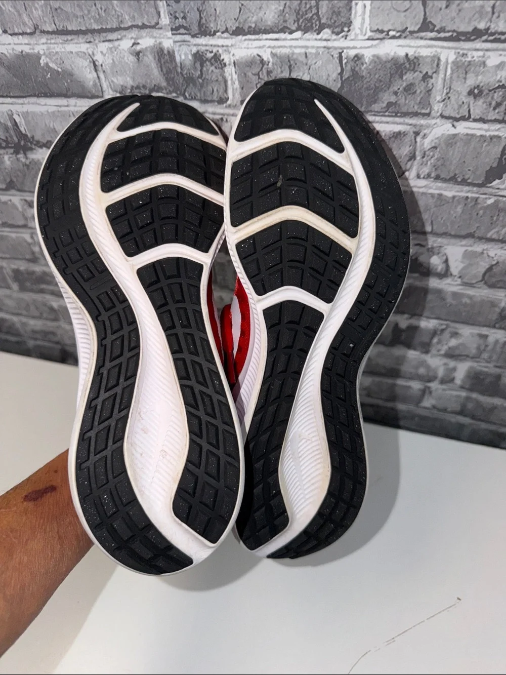 Nike Red and White Running Sneakers